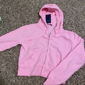 brandy melville bubblegum pink crystal zip up